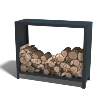 Portalegna in acciaio - Indiana - 120 x 40 x 100 cm - RAL9005 opaco (nero)