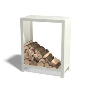Portalegna in acciaio - Indiana - 80 x 40 x 100 cm - RAL9010 opaco (bianco)