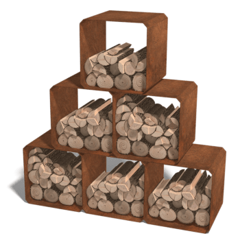 Legnaia in acciaio Corten Colorado - 6 pz.