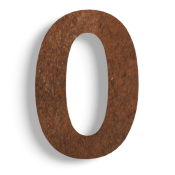 Numero civico in acciaio Corten 0-15 cm