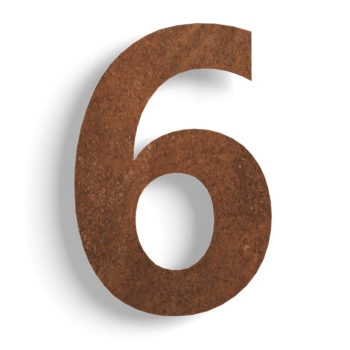 Numero civico in acciaio Corten 6-15 cm