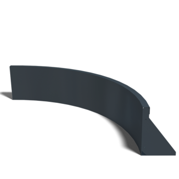Muro di contenimento in acciaio - Curva interna - 100 x 100 x 30 cm - RAL9005 opaco (nero)
