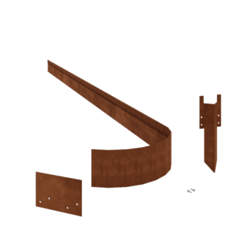 Bordura da giardino in acciaio corten - Appiattita FLEX - Altezza 13 cm - Set completo 15 metro
