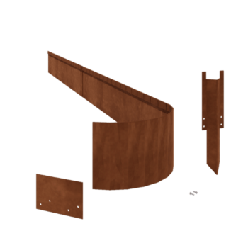 Bordura da giardino in acciaio corten - Appiattita FLEX - Altezza 23 cm - Set completo 15 metro