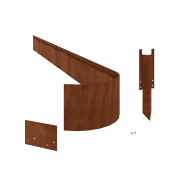 Bordura da giardino in acciaio corten - Appiattita FLEX - Altezza 23 cm - Set completo 24 metro