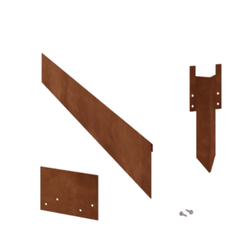 Bordura appiattita in acciaio Corten 13 cm - set completo per 24 metri