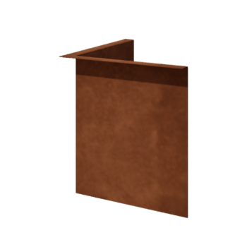 Bordura da giardino in acciaio corten - Con bordi ripiegati - Angolo interno - Altezza 34 cm