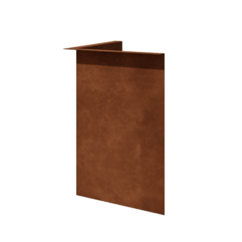 Bordura da giardino in acciaio corten - Con bordi ripiegati - Angolo interno - Altezza 45 cm