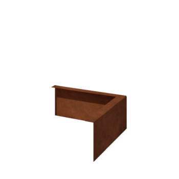 Bordura con bordi ripiegati in acciaio Corten 12 cm angolo esterno