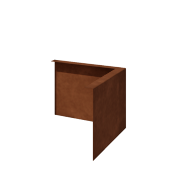 Bordura con bordi ripiegati in acciaio Corten 22 cm angolo esterno