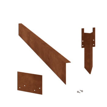 Bordura con bordi ripiegati in acciaio Corten 12 cm - set completo per 15 metri