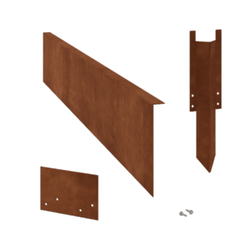 Bordura con bordi ripiegati in acciaio Corten 22 cm - set completo per 15 metri