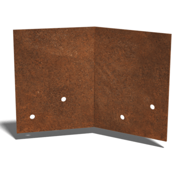 Piastra di giunzione in acciaio Corten 45º media 22 - 25 cm