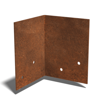 Piastra di giunzione in acciaio Corten 90º media 22 - 25 cm
