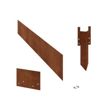 Bordura diritta in acciaio Corten 15 cm - set completo per 15 metri