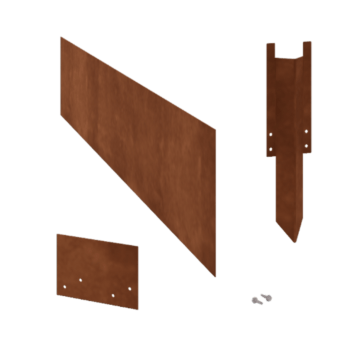 Bordura diritta in acciaio Corten 25 cm - set completo per 15 metri