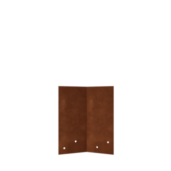 Piastra di giunzione in acciaio Corten 45º media 22 - 25 cm