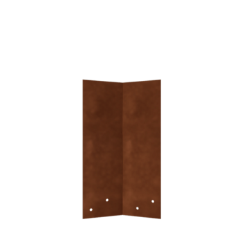 Piastra di giunzione in acciaio corten - 45° - Altezza bordura da giardino 34 / 37,5 cm