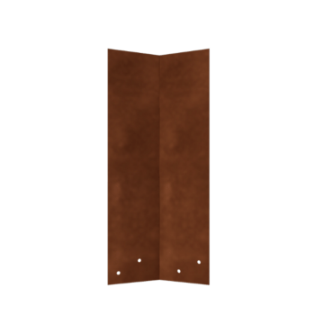 Piastra di giunzione in acciaio corten - 45° - Altezza bordura da giardino 45 cm