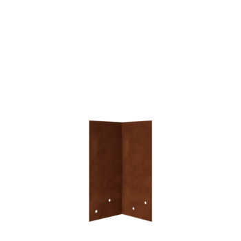 Piastra di giunzione in acciaio Corten 90º media 22 - 25 cm