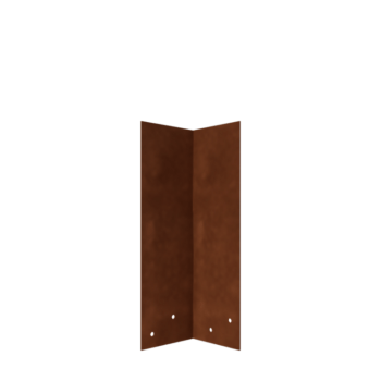 Piastra di giunzione in acciaio corten - 90° - Altezza bordura da giardino 34 / 37,5 cm