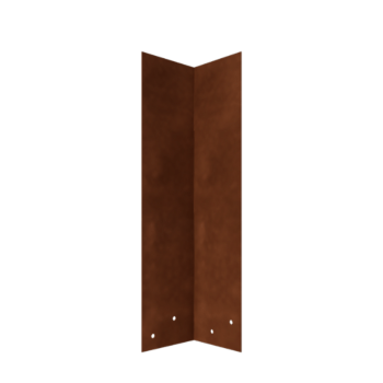 Piastra di giunzione in acciaio corten - 90° - Altezza bordura da giardino 45 cm