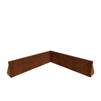 Muro di contenimento in acciaio corten - Angolo interno - 100 x 100 x 30 cm