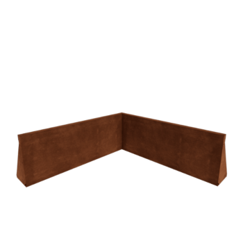 Muro di contenimento in acciaio corten - Angolo interno - 100 x 100 x 40 cm