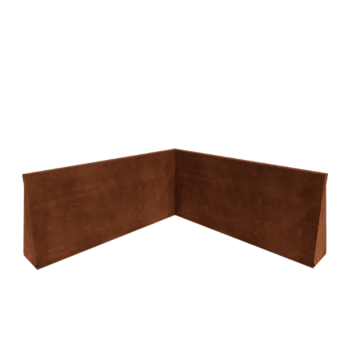 Muro di contenimento in acciaio corten - Angolo interno - 100 x 100 x 50 cm