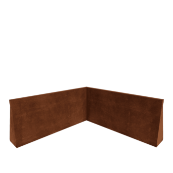 Muro di contenimento in acciaio corten - Angolo interno - 100 x 100 x 50 cm