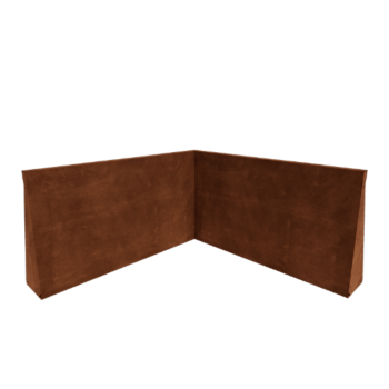 Muro di contenimento in acciaio corten - Angolo interno - 100 x 100 x 60 cm
