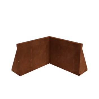 Muro di contenimento in acciaio corten - Angolo interno - 50 x 50 x 40 cm