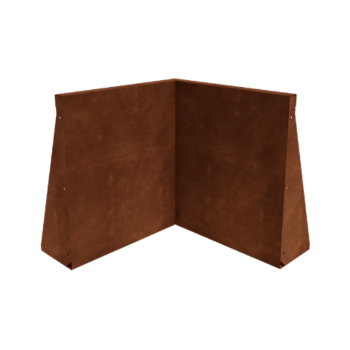 Muro di contenimento in acciaio corten - Angolo interno - 50 x 50 x 60 cm