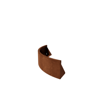 Muro di contenimento in acciaio corten - Curva esterna - 100 x 100 x 30 cm