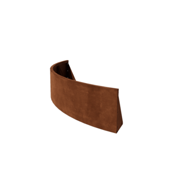 Muro di contenimento in acciaio corten - Curva esterna - 150 x 150 x 40 cm
