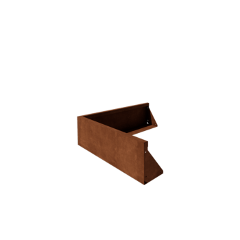 Muro di contenimento in acciaio corten - Angolo esterno - 100 x 100 x 30 cm
