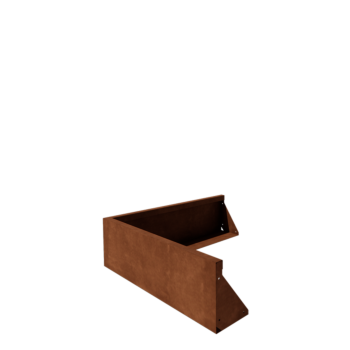 Muro di contenimento in acciaio corten - Angolo esterno - 100 x 100 x 30 cm