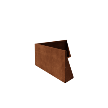 Muro di contenimento in acciaio corten - Angolo esterno - 100 x 100 x 50 cm