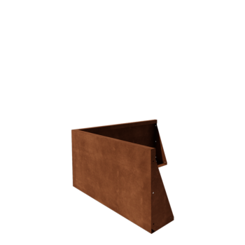 Muro di contenimento in acciaio corten - Angolo esterno - 100 x 100 x 50 cm