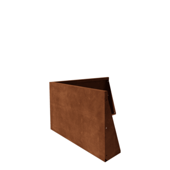 Muro di contenimento in acciaio corten - Angolo esterno - 100 x 100 x 60 cm