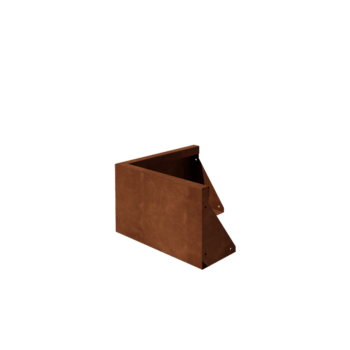 Muro di sostegno in acciaio Corten con angolo esterno 50 x 50 cm (altezza 30 cm)