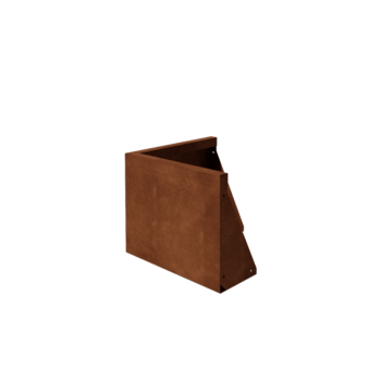 Muro di contenimento in acciaio corten - Angolo esterno - 50 x 50 x 40 cm