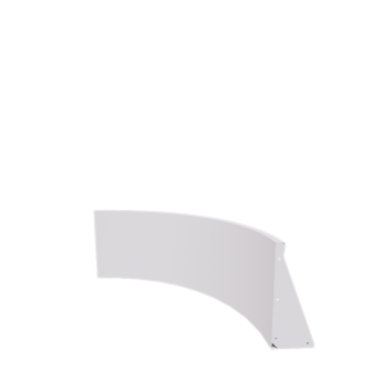 Muro di contenimento in acciaio - Curva esterna - 100 x 100 x 50 cm - RAL9010 opaco (bianco)
