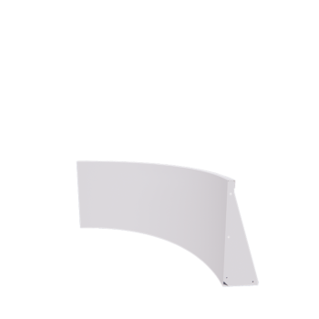 Muro di contenimento in acciaio - Curva interna - 100 x 100 x 60 cm - RAL9010 opaco (bianco)