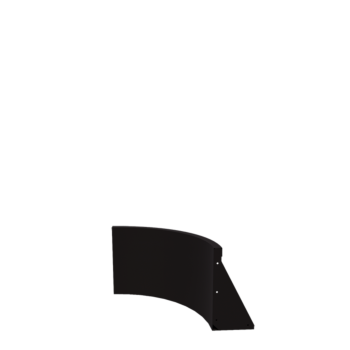 Muro di contenimento in acciaio - Curva interna - 50 x 50 x 40 cm - RAL9005 opaco (nero)