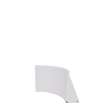 Muro di contenimento in acciaio - Curva interna - 50 x 50 x 50 cm - RAL9010 opaco (bianco)