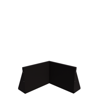 Muro di contenimento in acciaio - Angolo interno - 50 x 50 x 40 cm - RAL9005 opaco (nero)