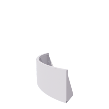 Muro di contenimento in acciaio - Curva esterna - 100 x 100 x 40 cm - RAL9010 opaco (bianco)