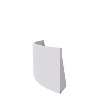 Muro di contenimento in acciaio - Curva esterna - 100 x 100 x 60 cm - RAL9010 opaco (bianco)