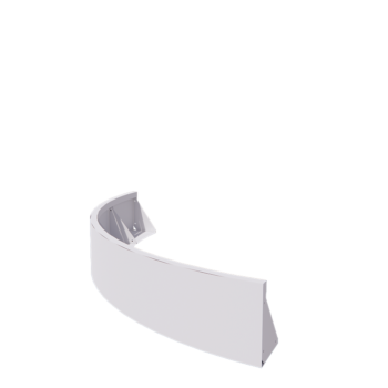 Muro di contenimento in acciaio - Curva esterna - 150 x 150 x 30 cm - RAL9010 opaco (bianco)